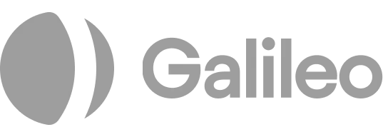 Galileo brand logo with stylized icon and text.
